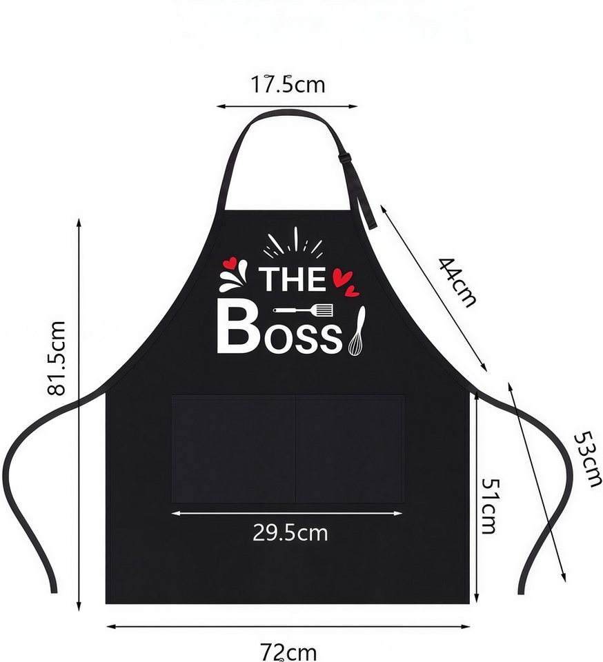 FOUORTUNATE-BEE Kochschürze 2er-Set lustige Paar-Küchenschürzen mit Taschen, verstellbar, (2-tlg), Ideal als Geschenk zu Hochzeit, Valentinstag oder Weihnachten – Bild 2 von 5