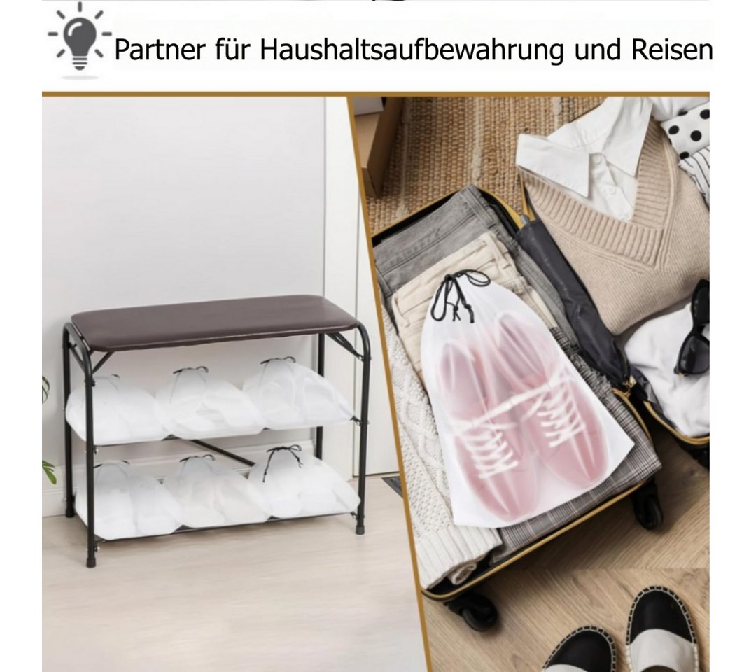 FOUORTUNATE-BEE Kofferorganizer 10er Set Zugbeutel Aufbewahrungstaschen für Reise & Koffer, Transparente Beutel mit Kordel für Schuhe, Kleidung & Gepäck – Bild 5 von 5