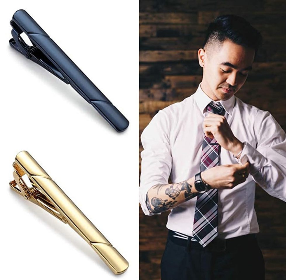 FOUORTUNATE-BEE Krawattenhalter Krawattenklammer Set 6er Herren Krawattenclip Klassisch Elegant (6 St), Krawattenklammer Herren Set für Hochzeit Business Alltag – Bild 3 von 5