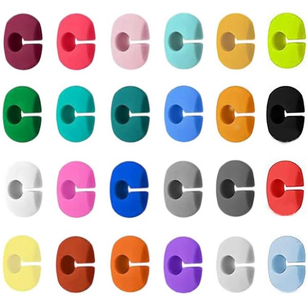 FOUORTUNATE-BEE Küchenorganizer-Set 24 Glasmarkierer Silikon Weinglas Markierungsringe Wiederverwendbar, Weinglas Marker Party Zubehör Trinkglas Kennzeichnung S