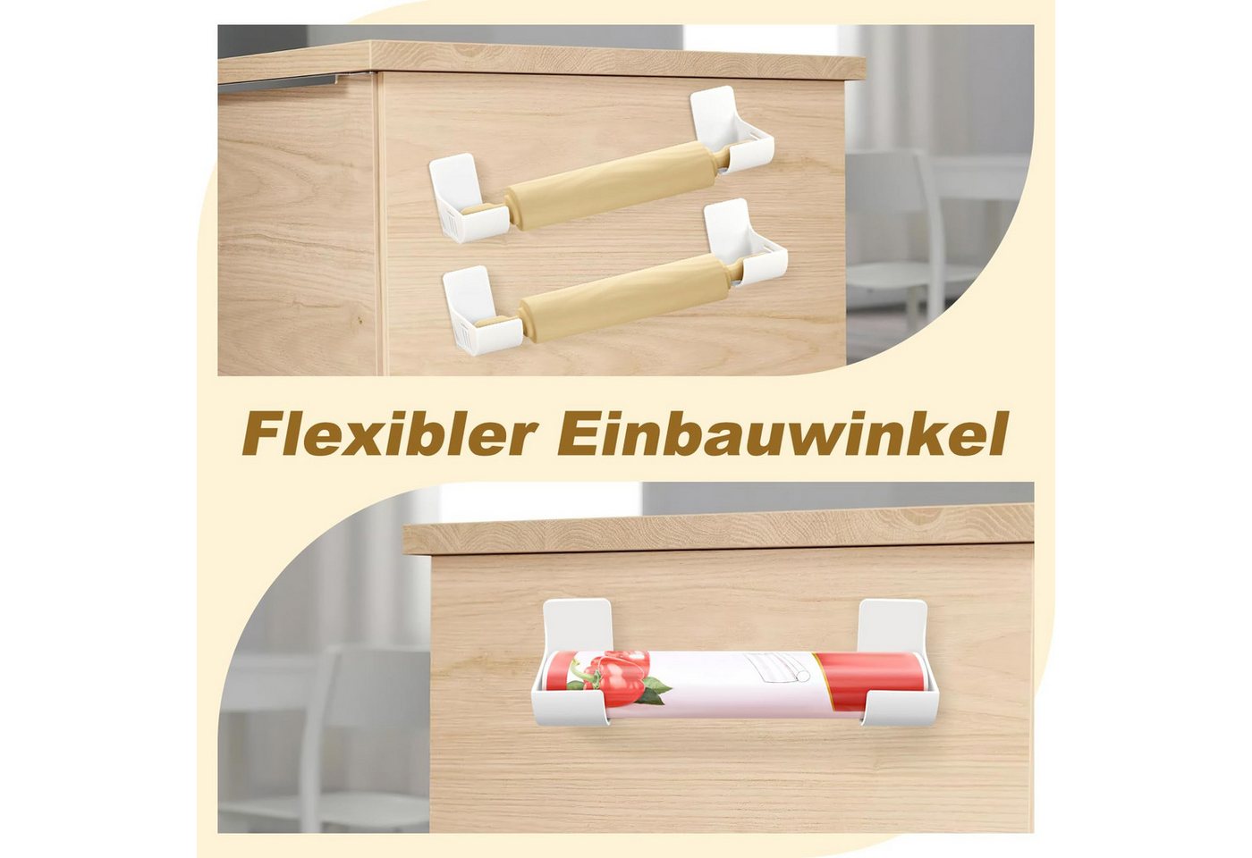 FOUORTUNATE-BEE Küchenorganizer-Set 8er Set Müllbeutelhalter selbstklebend Küchen Organizer ohne Bohren, (4-tlg), Wandhalter für Küche Schrank Tür Kühlschrank A – Bild 4 von 5
