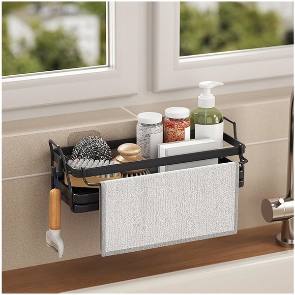 FOUORTUNATE-BEE Küchenorganizer-Set Wandhalterung Küchenspüle Organizer Schwammhalter, (Hängend Spülbecken Organizer mit Spültuchhalter, Spüle Organizer mit Abf