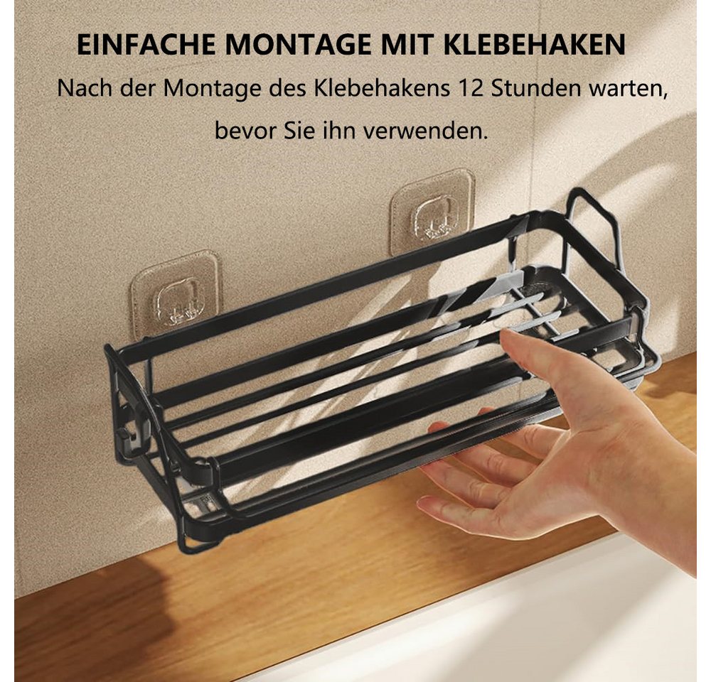 FOUORTUNATE-BEE Küchenorganizer-Set Wandhalterung Küchenspüle Organizer Schwammhalter, (Hängend Spülbecken Organizer mit Spültuchhalter, Spüle Organizer mit Abf – Bild 5 von 5