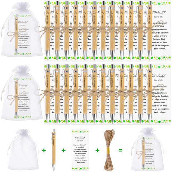 FOUORTUNATE-BEE Kugelschreiber 24 Sets Glücksstift Kugelschreiber Geschenke, (für Kollegen, Dankeschön Geschenke, Abschiedsgeschenk Kollegen, 24-tlg., Kleine Ge