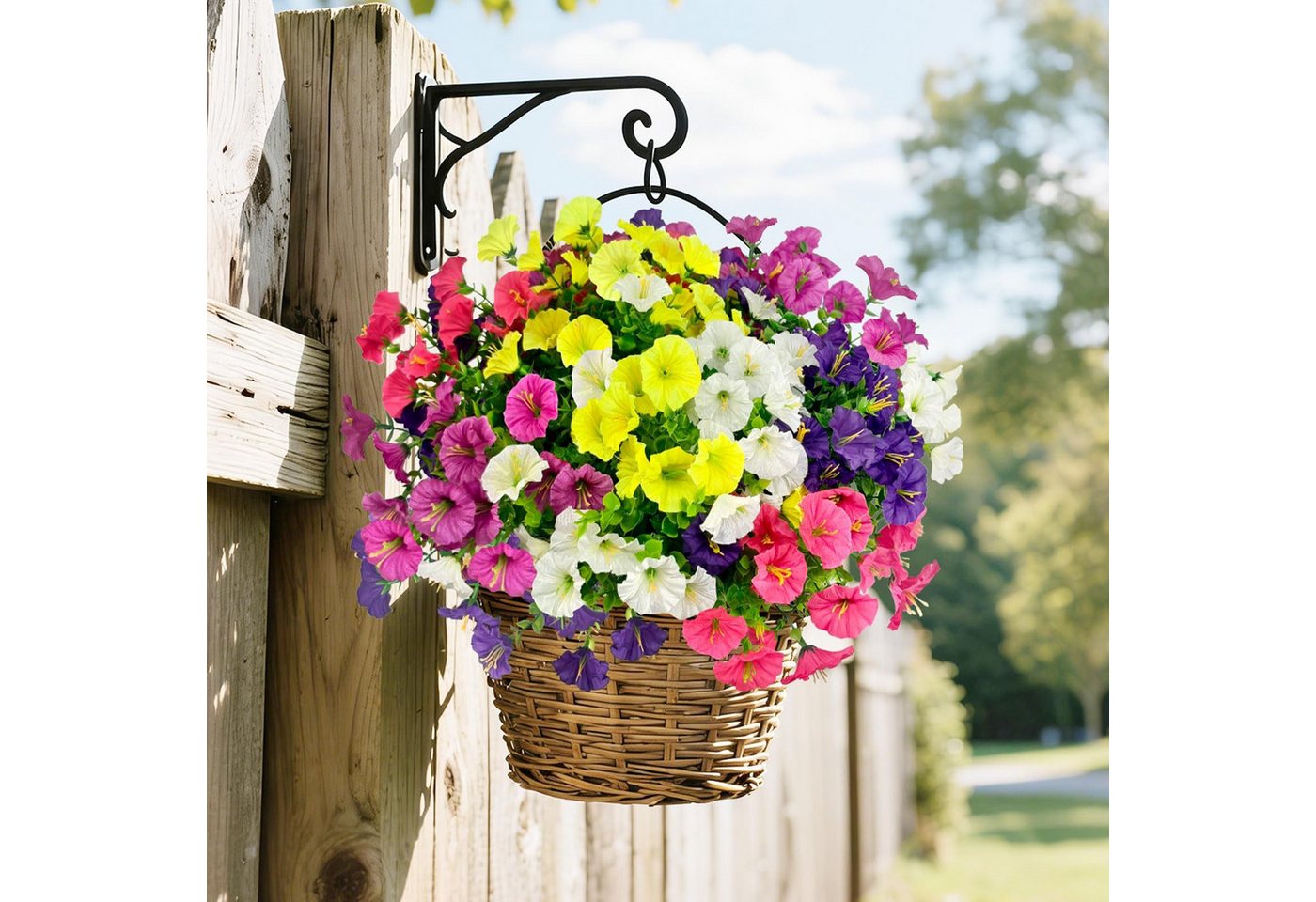 Kunstblumenstrauß Kunstblumen 12 Bündel Balkonblumen Outdoor UV beständig, FOUORTUNATE-BEE, Künstliche Blumen 12 Bund Balkon Garten wetterfest Deko – Bild 2 von 5
