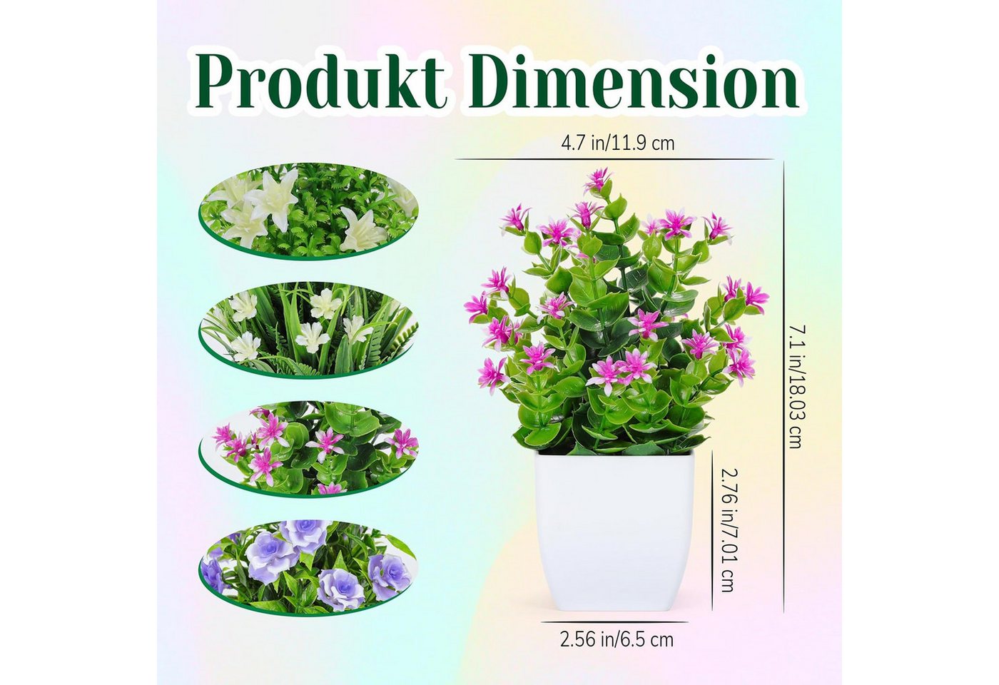 Kunstpflanze 4-Pack Kleine gefälschte Pflanzen Mini Künstliche Faux Pflanzen, FOUORTUNATE-BEE, für Home Room Bauernhaus Badezimmer Dekor Indoor – Bild 2 von 5