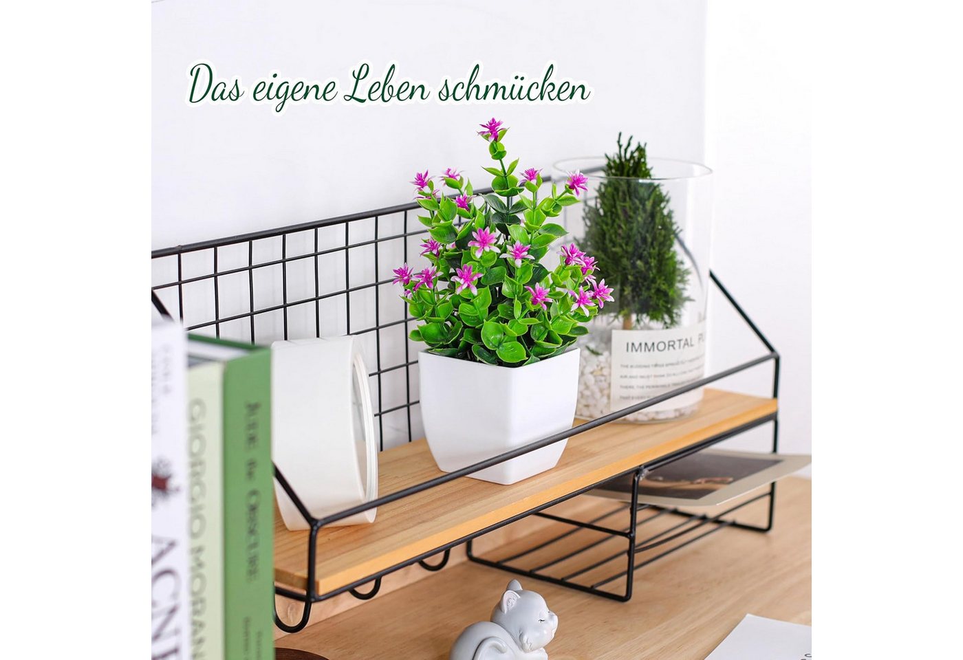 Kunstpflanze 4-Pack Kleine gefälschte Pflanzen Mini Künstliche Faux Pflanzen, FOUORTUNATE-BEE, für Home Room Bauernhaus Badezimmer Dekor Indoor – Bild 4 von 5