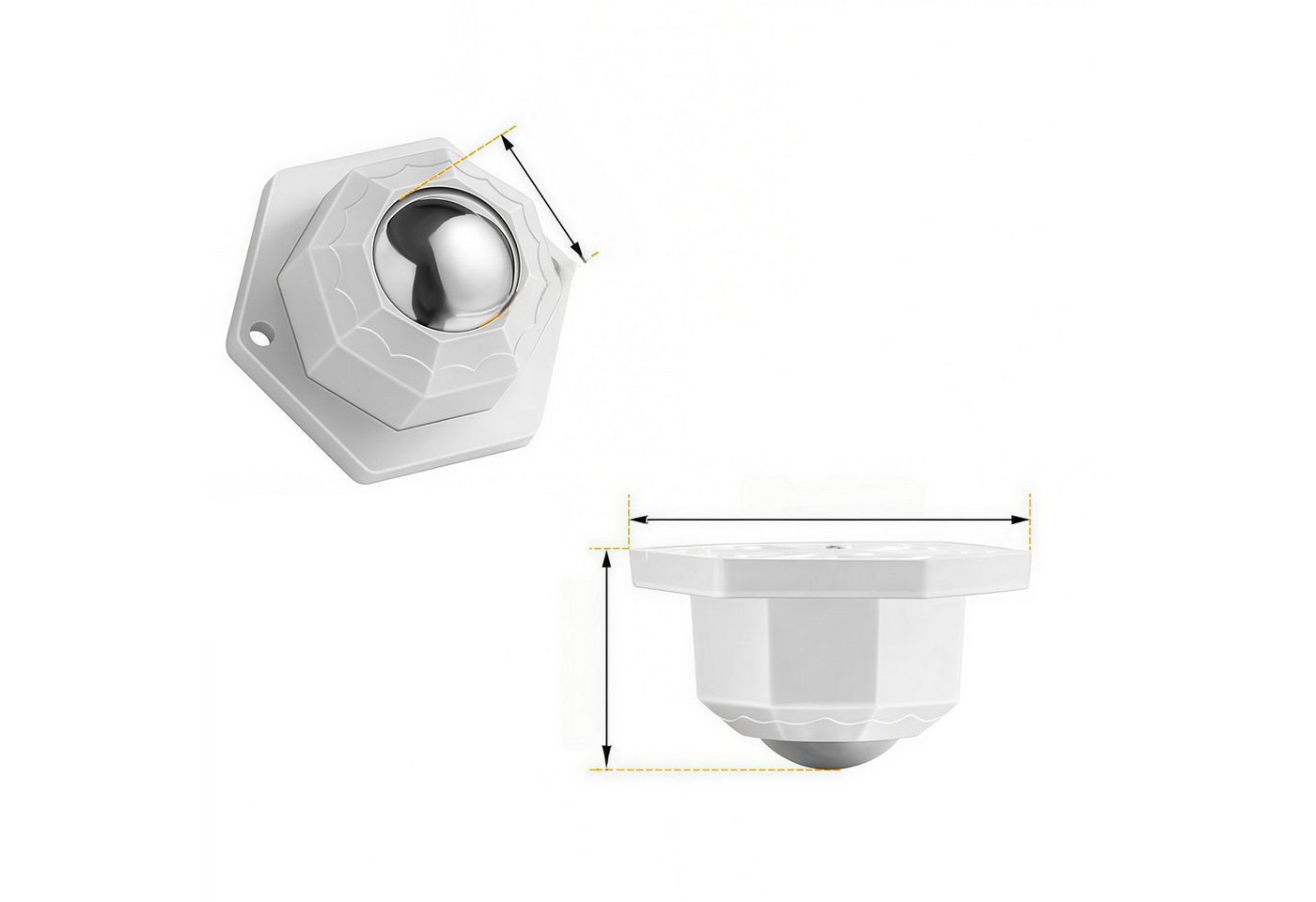 FOUORTUNATE-BEE Lenkrolle 360° Möbelrollen Set, 8 Stück, selbstklebend und drehbar, (8-St), Leise Drehrollen für Möbel, einfache Montage ohne Bohren – Bild 2 von 5