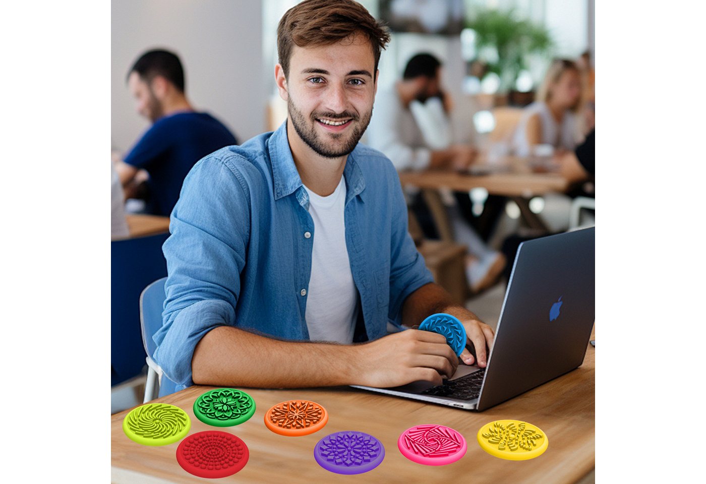 FOUORTUNATE-BEE Lernspielzeug Sensorik Steine Kinder Fidget Spielzeug Struktur Tastsinn Lernspiel, Fühlsteine für Schule Reise Büro Entspannung Sensorik Spielze – Bild 2 von 5