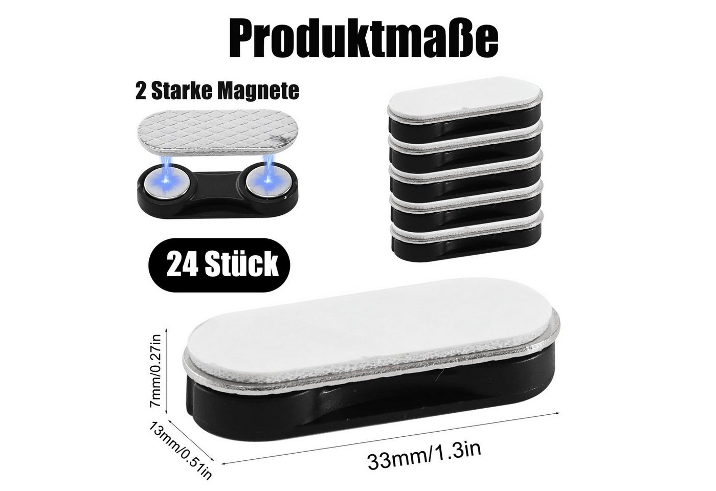 FOUORTUNATE-BEE Magnet Fliegengitter Clips 24er Set selbstklebend ohne Bohren für Fenster (Selbstklebende Magnetischer Vorhangverschluss Clips Magnet fliegengit – Bild 2 von 5