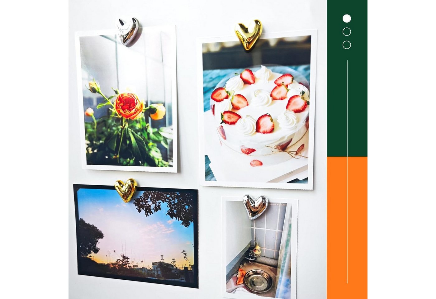 FOUORTUNATE-BEE Magnethalter 20er Set Herzmagnete – 3D Deko für Kühlschrank & Tafel (20-St), Mini-Herzmagnete für Büro, Whiteboard und Kühlschrank – Bild 5 von 5