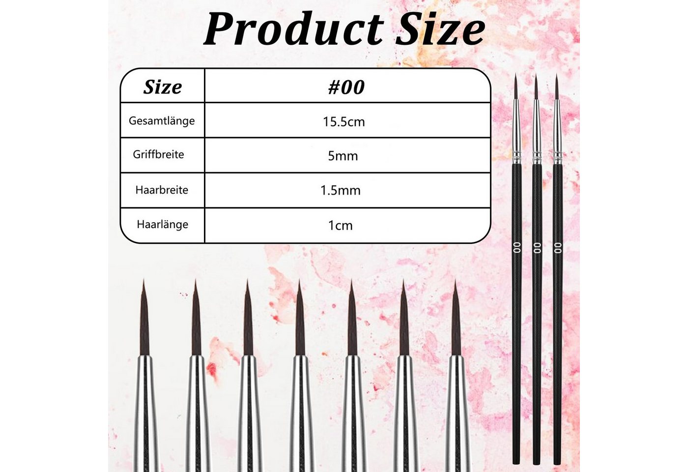 FOUORTUNATE-BEE Malpinsel Feinmalpinsel Set 30tlg Detailpinsel Acryl Modellbau Kunst, (30 St), Mini Pinsel Set Nail Art Gesichtsmalerei Basteln Hobby – Bild 2 von 5