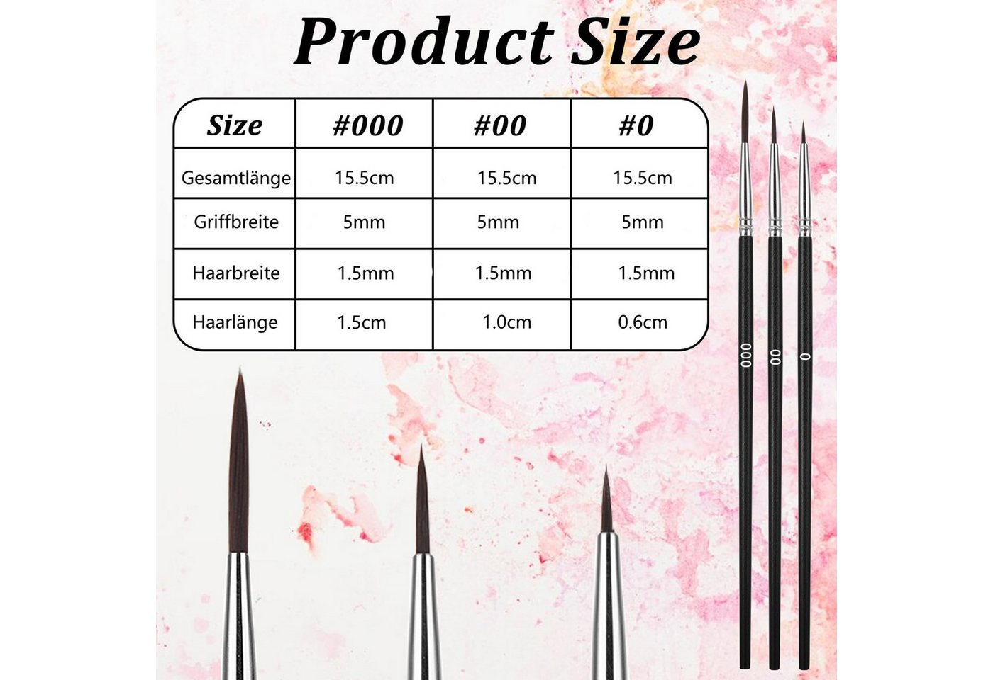 FOUORTUNATE-BEE Malpinsel Feinmalpinsel Set 30tlg Detailpinsel Acryl Modellbau Kunst, (29 St), Mini Pinsel Set Nail Art Gesichtsmalerei Basteln Hobby – Bild 2 von 5