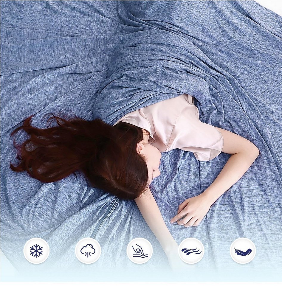 FOUORTUNATE-BEE Microfaserbettdecke Kühldecke 150x200 cm, Sommerdecke, Wendedecke, leichte Decke, Für Bett, Sofa, Reisen, Baby, Camping, atmungsaktive Kühldecke – Bild 5 von 5