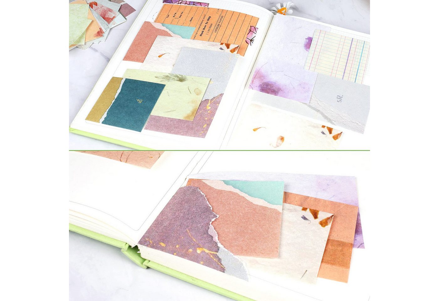 FOUORTUNATE-BEE Motivpapier 360 Blatt Scrapbook-Papier, Vintage-Papier mit vielen Mustern, für Fotoalben, Kalender, Notizbücher, Tagebücher und DIY-Dekoration – Bild 5 von 5