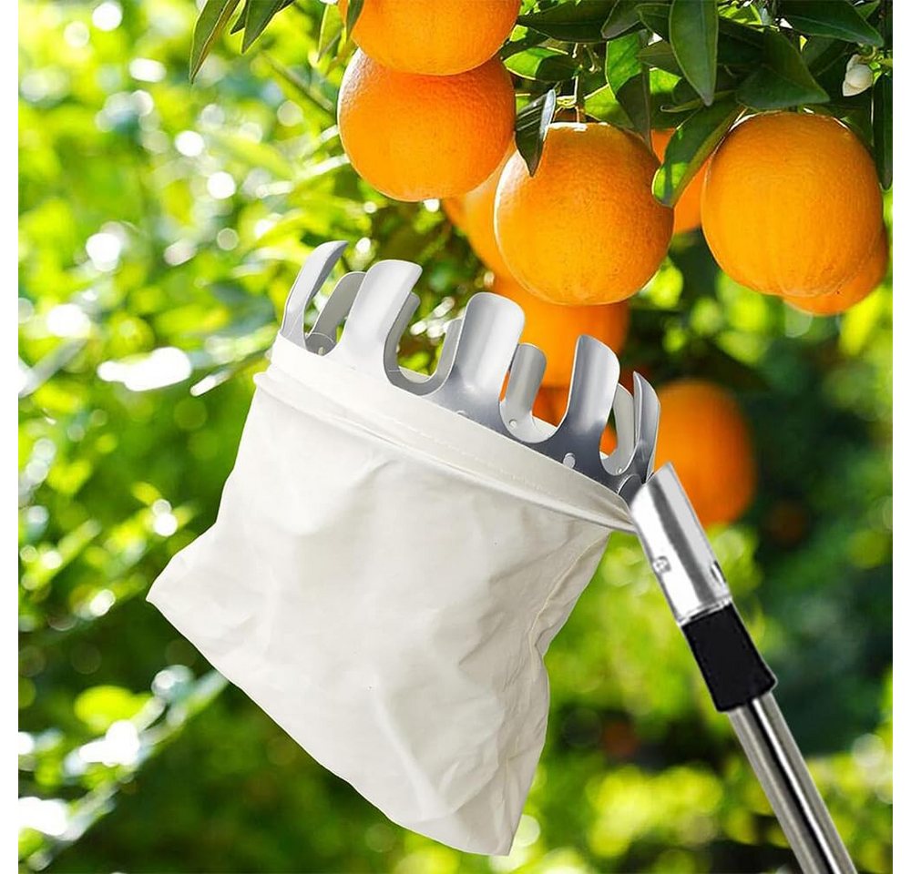 FOUORTUNATE-BEE Obstpflücker Obstpflücker 4 m mit Stoffbeutel Apfelpflücker für Obstbäume, Für Äpfel, Kirschen, Birnen, Pflaumen und Zitrusfrüchte – Bild 3 von 5