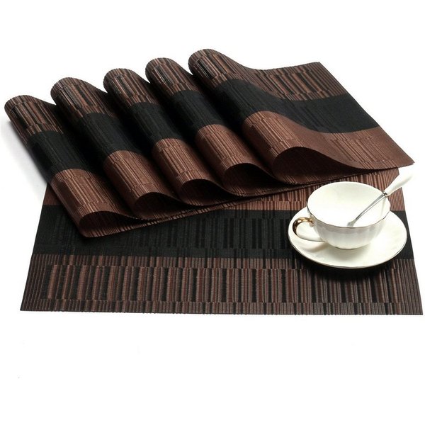 FOUORTUNATE-BEE Platzset 6er Set Platzsets Platzdeckchen Rutschfest Abwaschbar Tischmatten, (30x45cm PVC Abgrifffeste Hitzebeständig Tischset, 6-St., Platz-Matt