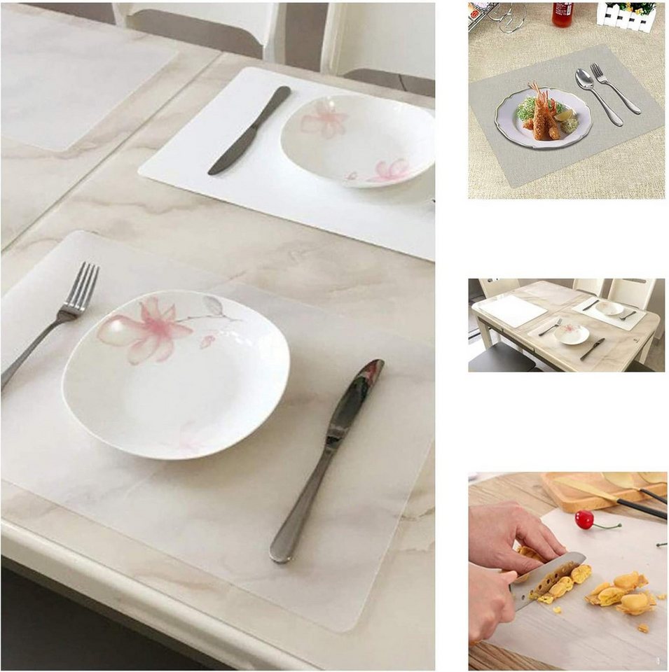 FOUORTUNATE-BEE Platzset 8er Set Transparente rutschfeste Tischsets, abwaschbar 43×28 cm, (8-St) – Bild 5 von 5