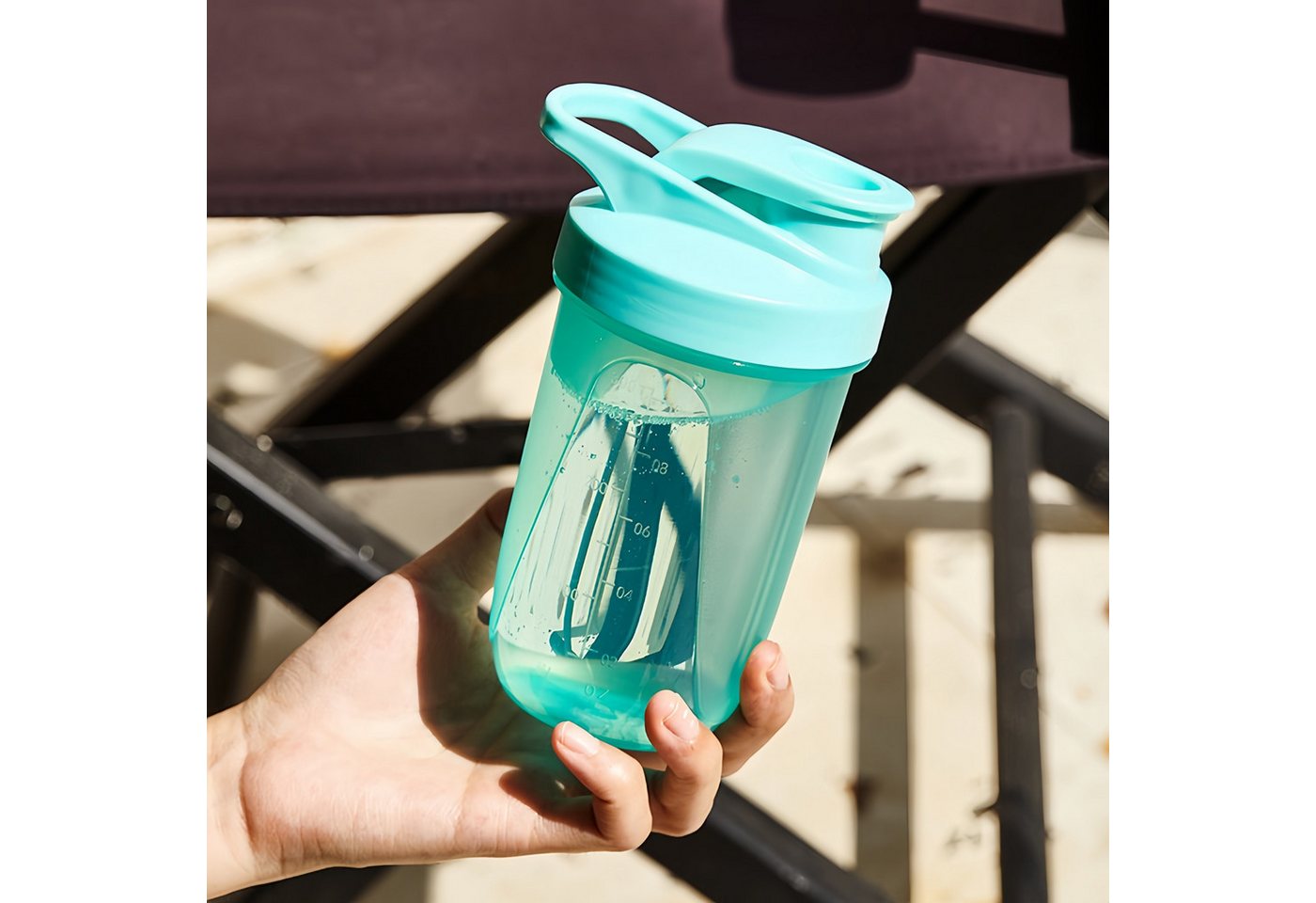 FOUORTUNATE-BEE Protein Shaker Shaker 2er Set 400ml Protein Shaker mit Skala Fitness Becher, Shaker für Fitness Studio Büro Reisen Protein Shake Smoothie – Bild 2 von 5