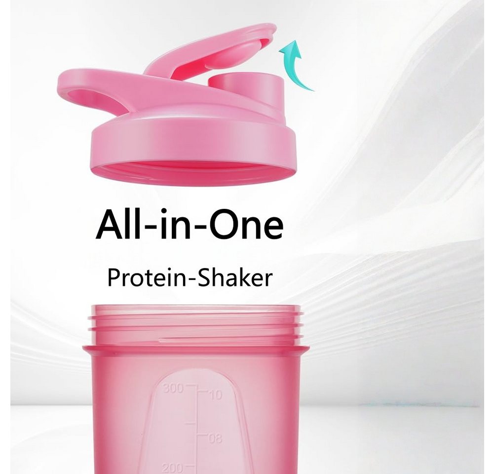 FOUORTUNATE-BEE Protein Shaker Shaker 2er Set 400ml Protein Shaker mit Skala Fitness Becher, Shaker für Fitness Studio Büro Reisen Protein Shake Smoothie – Bild 5 von 5