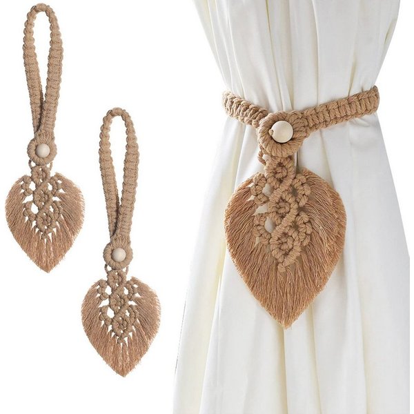 FOUORTUNATE-BEE Raffhalter 2 Stück Vorhang Raffhalter Boho Deko Raffhalter Boho Vorhanghalter, (Gardinenhalter Tiebacks Vorhang Clips für Vorhänge Gardinen Deko