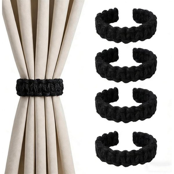 FOUORTUNATE-BEE Raffhalter Boho Gardinenhalter 4er Set für Zuhause und Büro, (4-tlg), Dekorative Boho Vorhangbinder für Innen- und Außenbereich