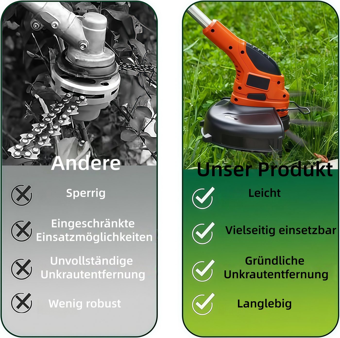 FOUORTUNATE-BEE Rasenmähermesser Unkrautbürste Ersatz-Schneidkopf für Rasentrimmer, 6 Zoll, 3 Messer (1-St), Universelles Trimmer-Zubehör für Akku-Freischneider – Bild 4 von 5