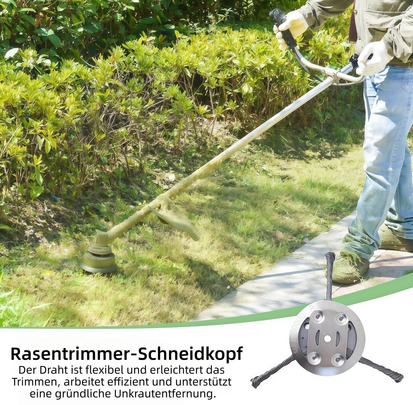 FOUORTUNATE-BEE Rasenmähermesser Unkrautbürste Ersatz-Schneidkopf für Rasentrimmer, 6 Zoll, 3 Messer (1-St), Universelles Trimmer-Zubehör für Akku-Freischneider – Bild 5 von 5