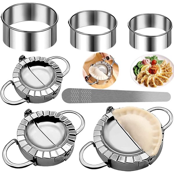 FOUORTUNATE-BEE Ravioliform 7-teiliges Edelstahl Dumpling-Former Set für die Küche, (7-tlg), Küchenhelfer zum einfachen Formen von Teigtaschen