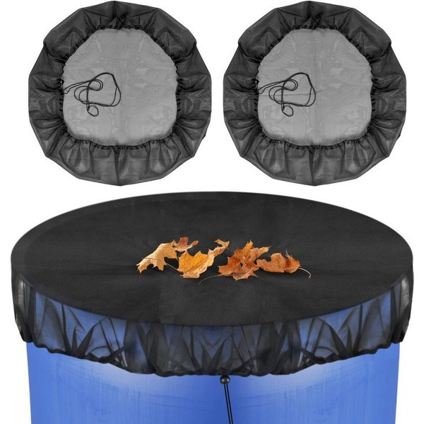FOUORTUNATE-BEE Regentonnendeckel 2er Set Regentonnen Netz 100 cm mit Kordel Abdeckung feinmaschig, Für Garten Terrasse Laubschutz Mückenschutz Regentonne Abdec