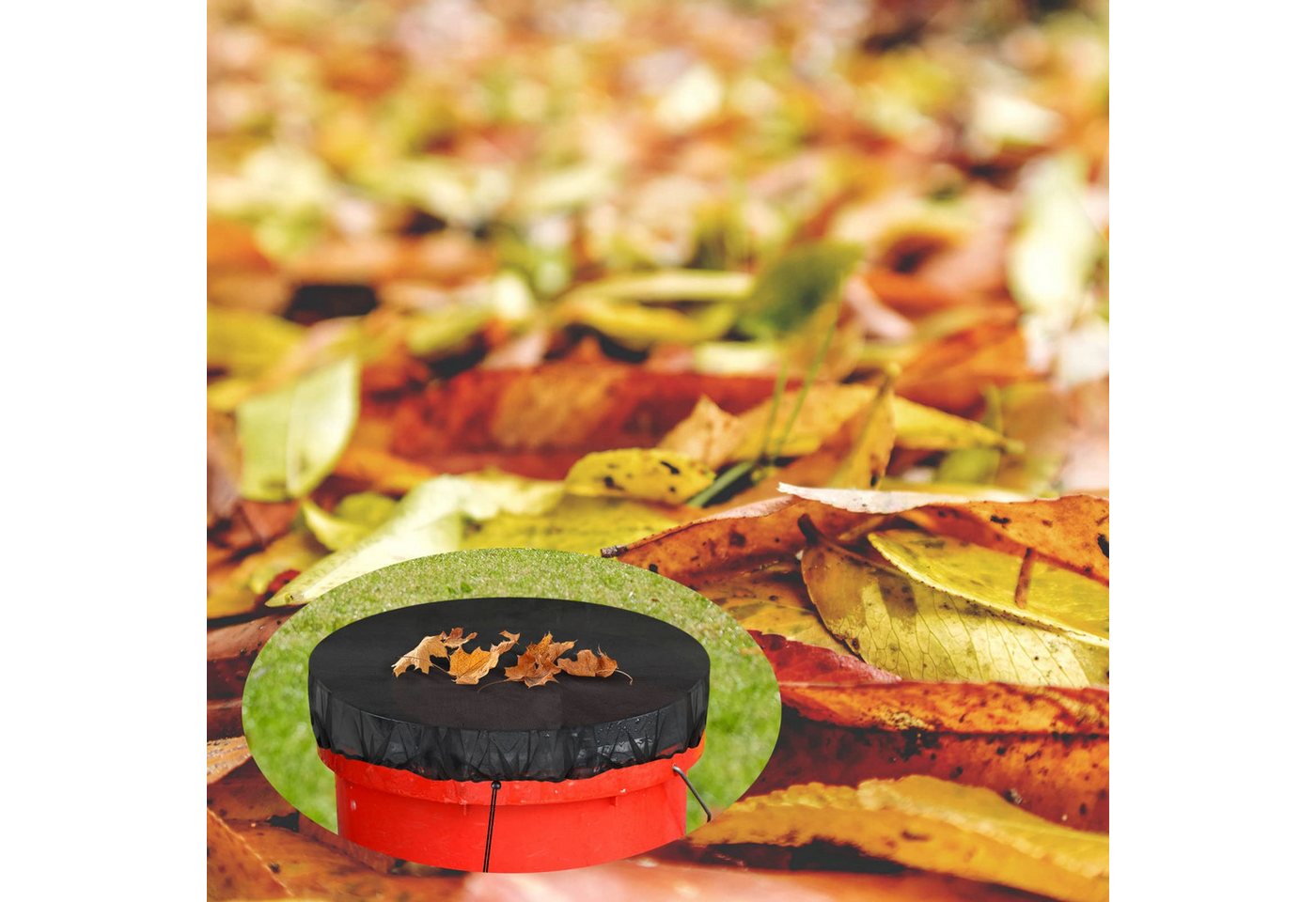 FOUORTUNATE-BEE Regentonnendeckel 2er Set Regentonnen Netz 100 cm mit Kordel Abdeckung feinmaschig, Für Garten Terrasse Laubschutz Mückenschutz Regentonne Abdec – Bild 4 von 5