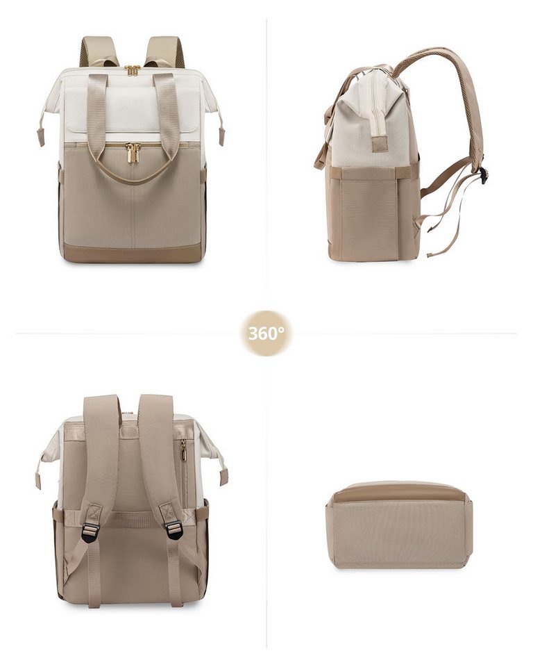 FOUORTUNATE-BEE Rucksack Damen, Laptop Schulrucksack Wasserdicht, Schultasche Teenager (Backpack Women Elegant Tagesrucksäcke Handtasche 2 in 1), 15,6 Zoll Arbe – Bild 4 von 5