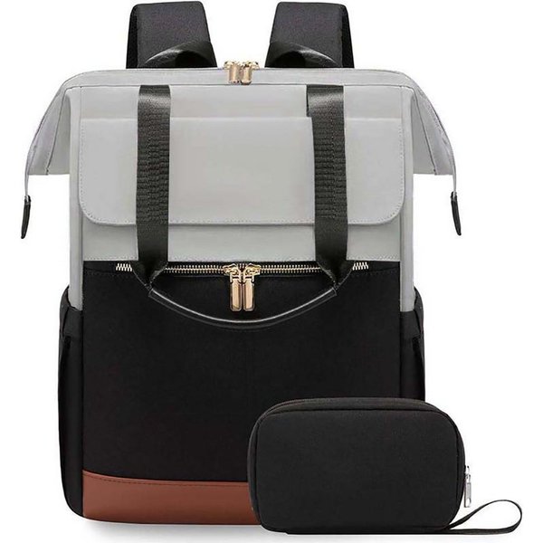 FOUORTUNATE-BEE Rucksack Damen, Laptop Schulrucksack Wasserdicht, Schultasche Teenager (Backpack Women Elegant Tagesrucksäcke Handtasche 2 in 1), 15,6 Zoll Arbe