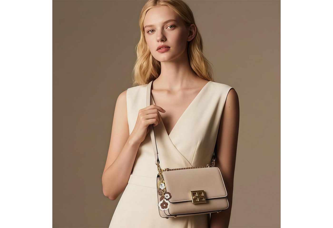 FOUORTUNATE-BEE Schlüsselanhänger Leder Blumen Schlüsselanhänger Blumen Taschenanhänger Damen (Handtaschen Anhänger Bag Retro Ästhetik für Damen Herren, Handtas – Bild 5 von 5