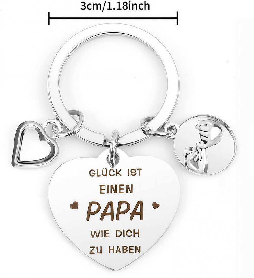 FOUORTUNATE-BEE Schlüsselanhänger Schlüsselanhänger mit Geschenkbox – Geschenk für Papa, Geschenkset Schlüsselanhänger für Vatertag oder Geburtstag – Bild 2 von 5