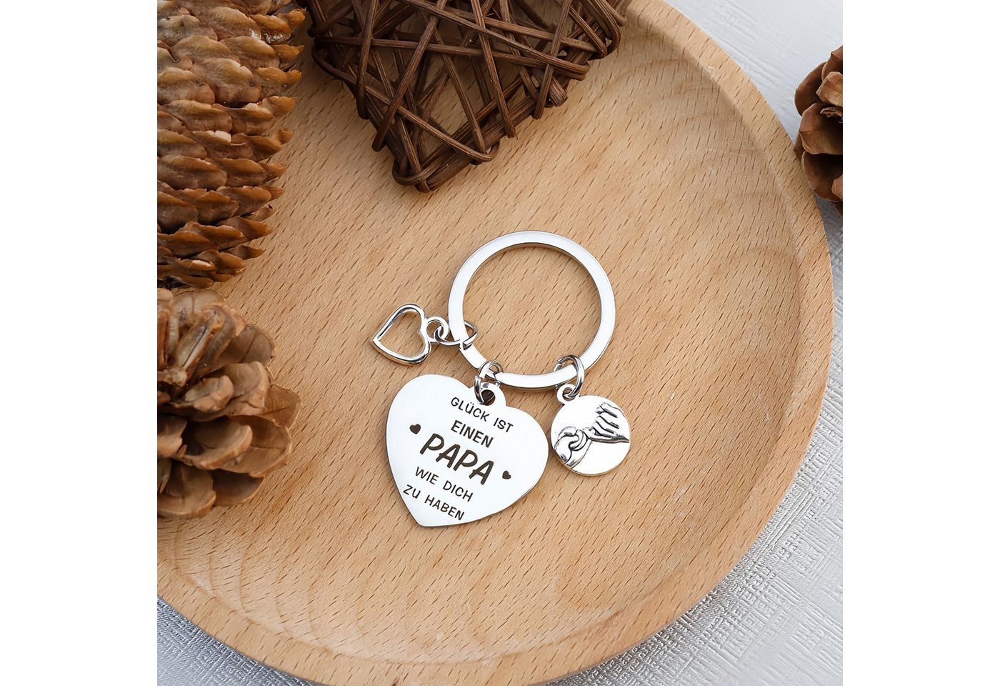 FOUORTUNATE-BEE Schlüsselanhänger Schlüsselanhänger mit Geschenkbox – Geschenk für Papa, Geschenkset Schlüsselanhänger für Vatertag oder Geburtstag – Bild 4 von 5