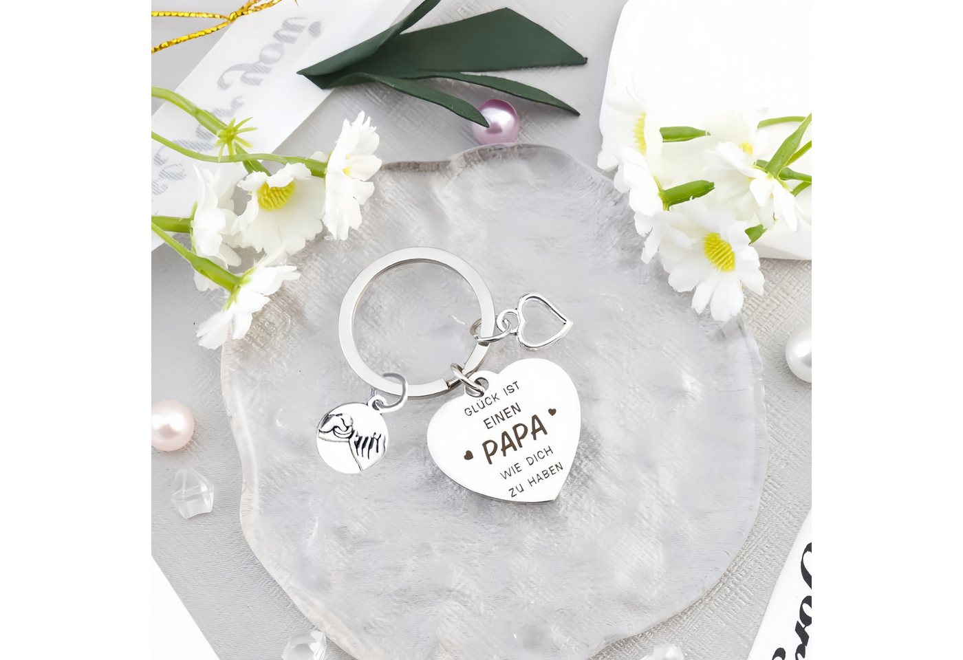 FOUORTUNATE-BEE Schlüsselanhänger Schlüsselanhänger mit Geschenkbox – Geschenk für Papa, Geschenkset Schlüsselanhänger für Vatertag oder Geburtstag – Bild 5 von 5