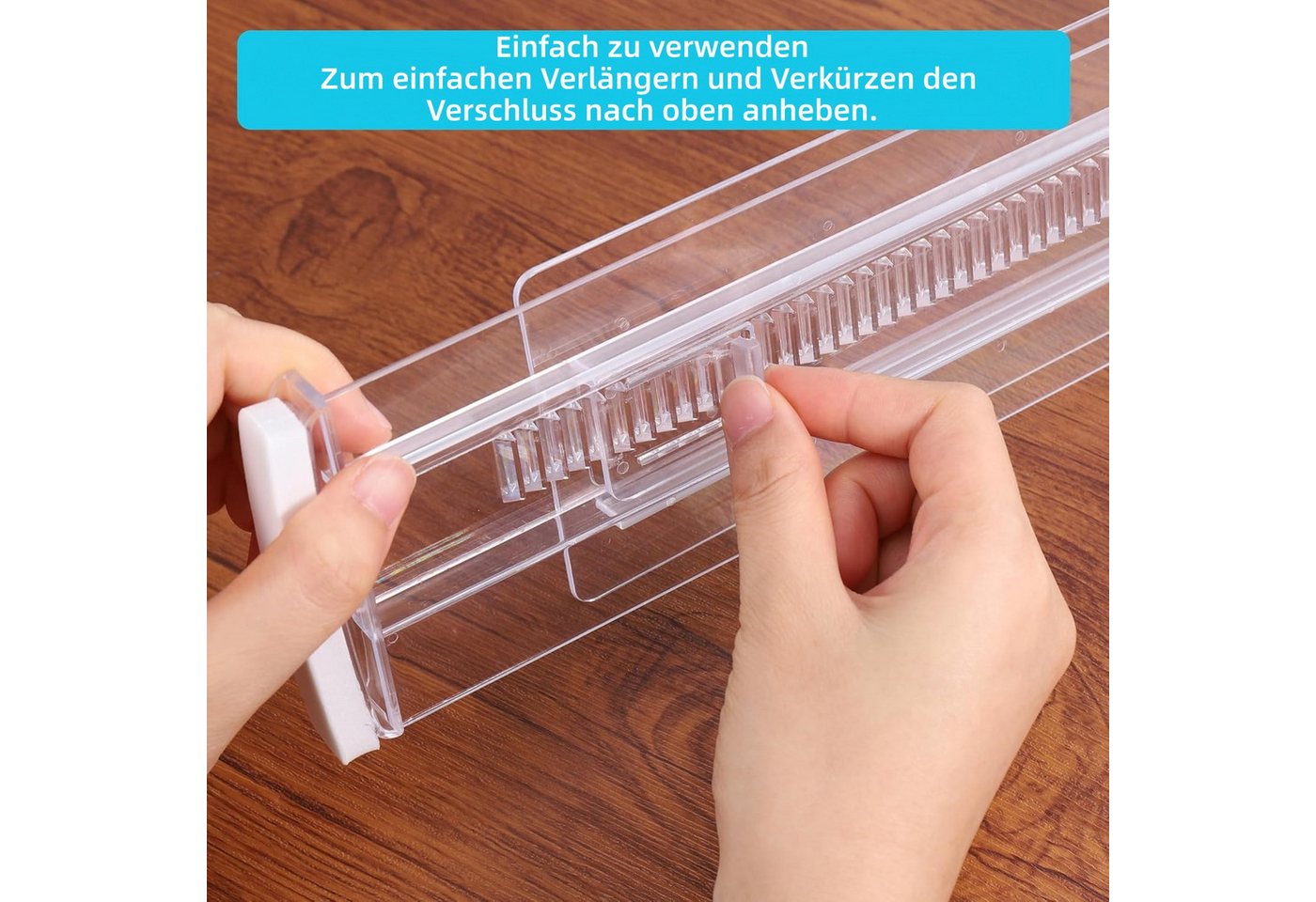 FOUORTUNATE-BEE Schubladeneinsatz 6er Set Verstellbare Schubladentrenner Transparent für Ordnung (6 St), Transparente Schubladenteiler für Küche, Schlafzimmer & – Bild 3 von 5