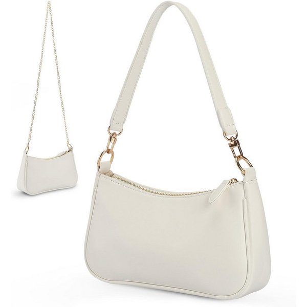 FOUORTUNATE-BEE Schultertasche Schultertasche Damen Handtasche mit abnehmbarer Kette Schulterriemen, Damen Umhängetasche als Schultertasche für Alltag, Büro und