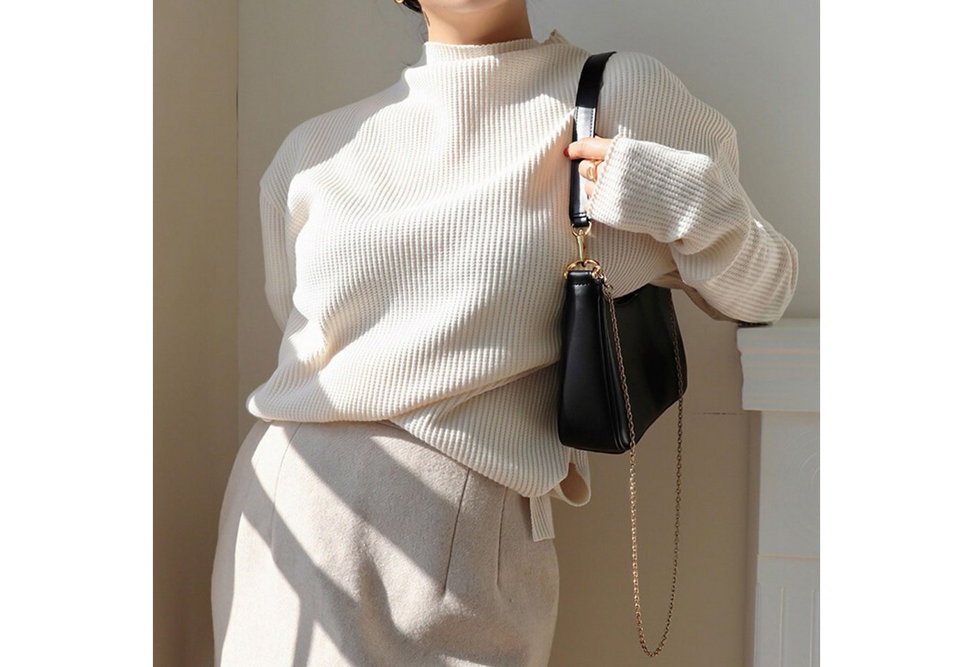 FOUORTUNATE-BEE Schultertasche Schultertasche Damen Handtasche mit abnehmbarer Kette Schulterriemen, Damen Umhängetasche als Schultertasche für Alltag, Büro und – Bild 2 von 5