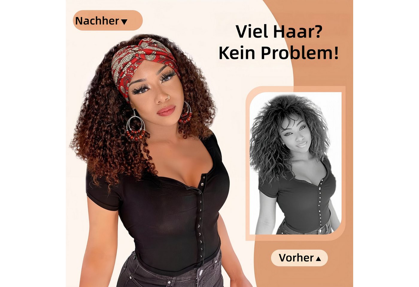 FOUORTUNATE-BEE Seidentuch Damen Haarbänder 4er-Set, extra breit und elastisch, Boho-Look, (4-St), Bunte Haarbänder für Yoga, Sport, Make-up und Alltag – Bild 5 von 5