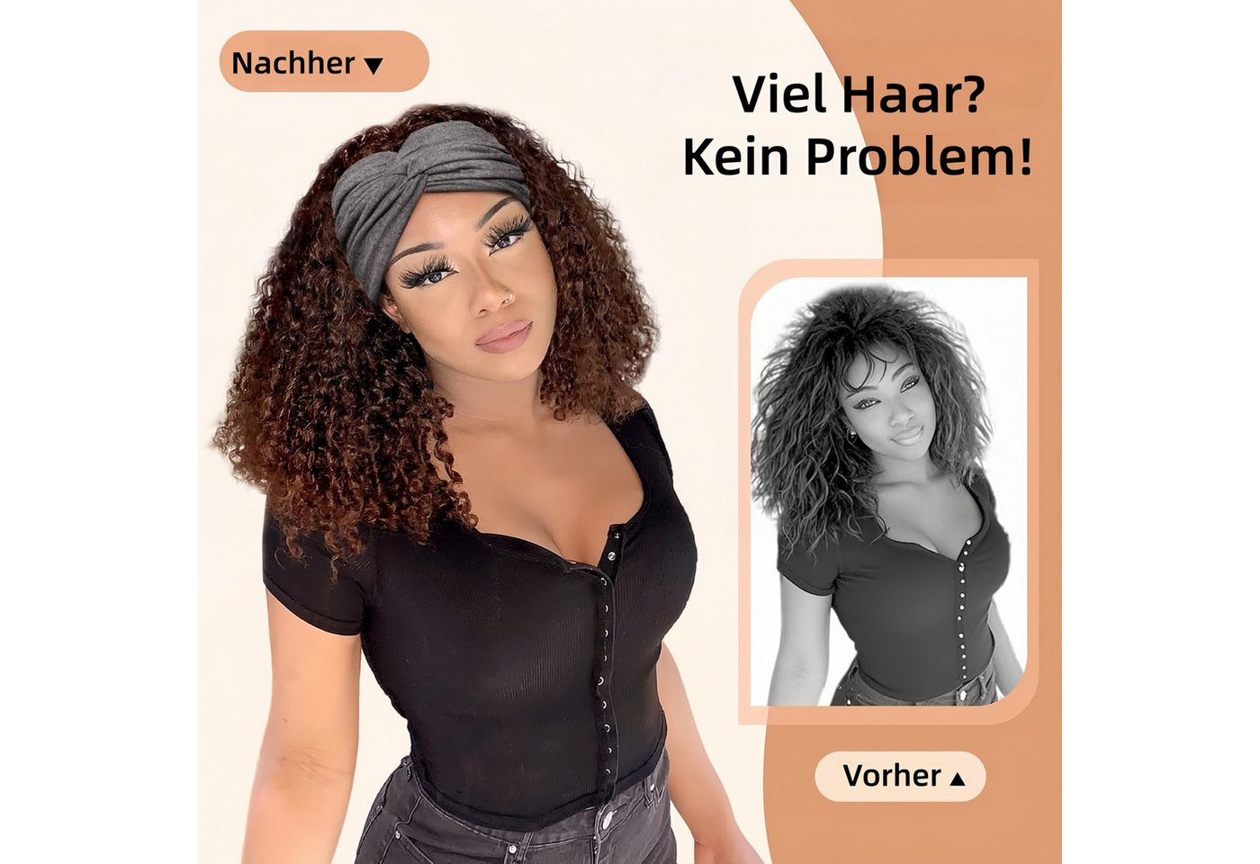 FOUORTUNATE-BEE Seidentuch Damen Haarbänder 4er-Set, breite elastische Haarbänder, (4-St), Boho Haarbänder für Yoga, Sport, Make-up und Alltag – Bild 4 von 5