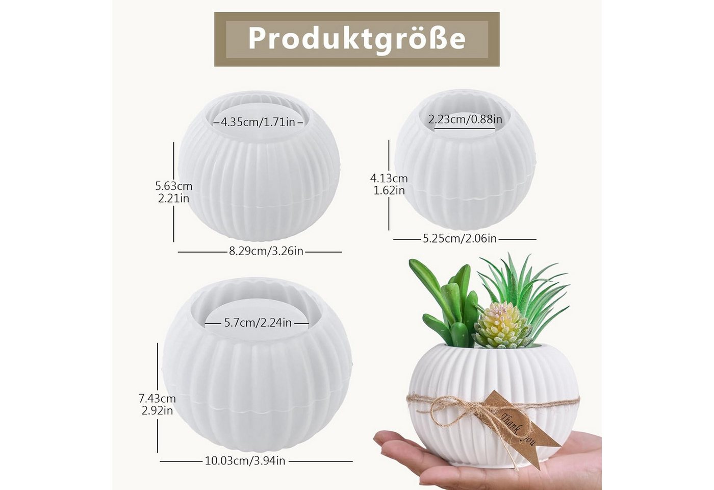 FOUORTUNATE-BEE Silikonform 3er Set gestreifte runde Silikonformen für Kerzen, (3-tlg), Runde Silikon-Gießformen mit Streifenstruktur, 3 Stück – Bild 2 von 5