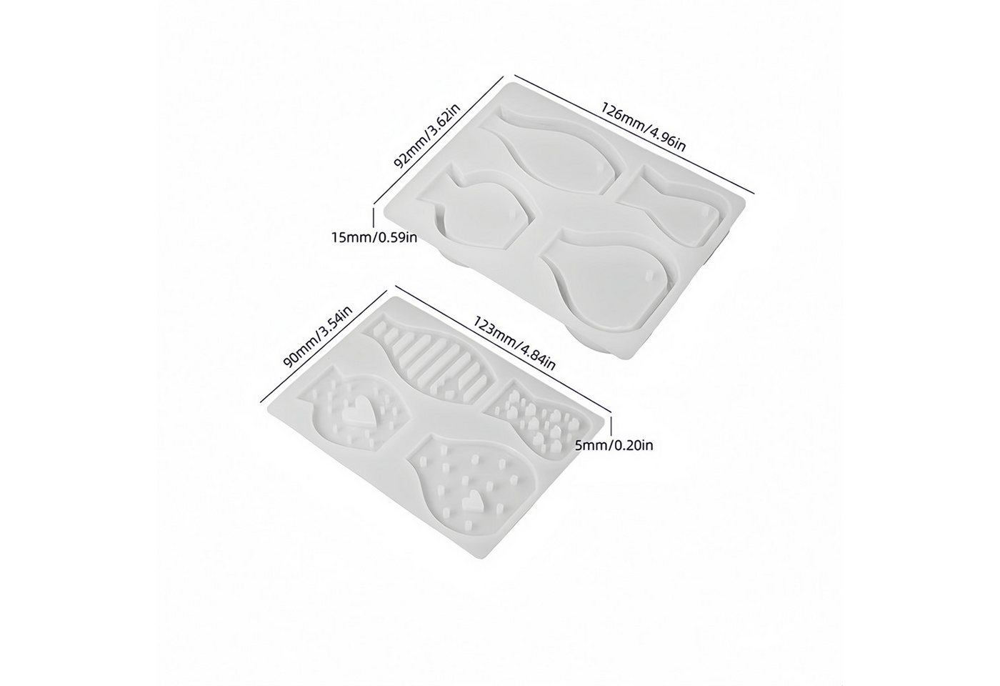 FOUORTUNATE-BEE Silikonform 4-teiliges Mini-Blumenvase Silikonform Set für DIY-Deko, Vielseitige Formen für kleine Blumentöpfe, Vasen und Dekoration – Bild 2 von 5