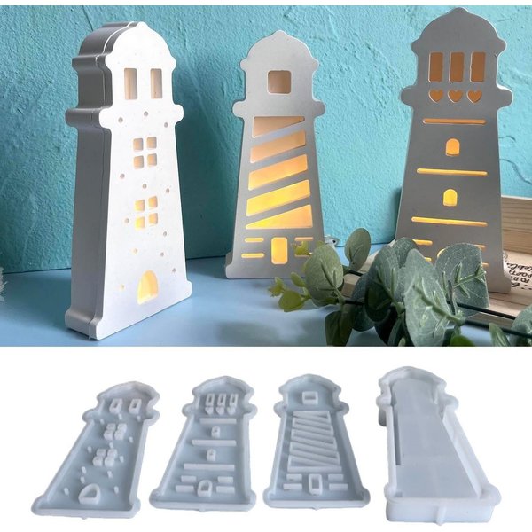 FOUORTUNATE-BEE Silikonform 4er Set Silikonformen im maritimen Design – ideal für DIY-Dekorationen, (4-tlg), Maritime Silikonformen 4 Stück – perfekt fürKerzen 