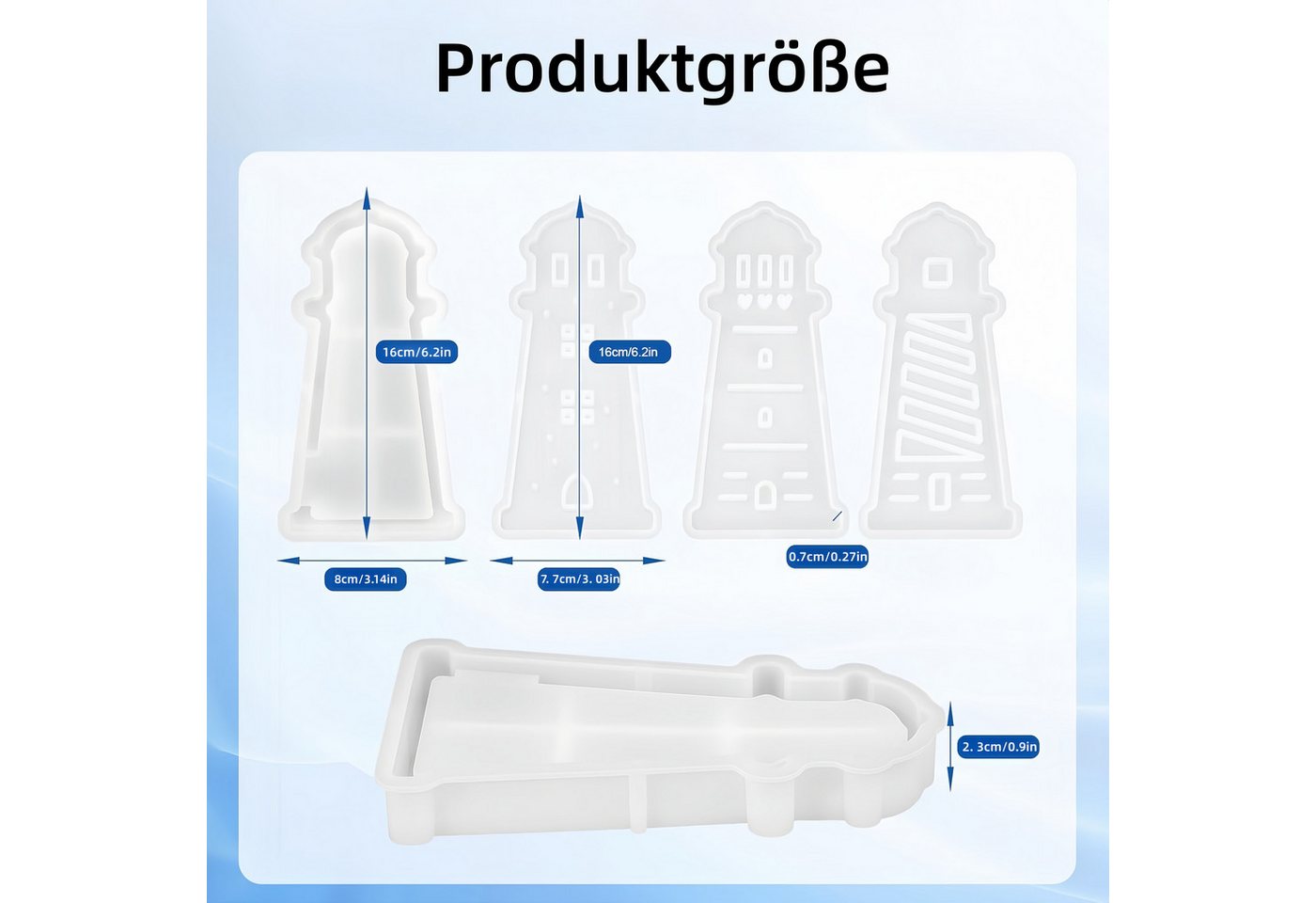 FOUORTUNATE-BEE Silikonform 4er Set Silikonformen im maritimen Design – ideal für DIY-Dekorationen, (4-tlg), Maritime Silikonformen 4 Stück – perfekt fürKerzen  – Bild 2 von 5