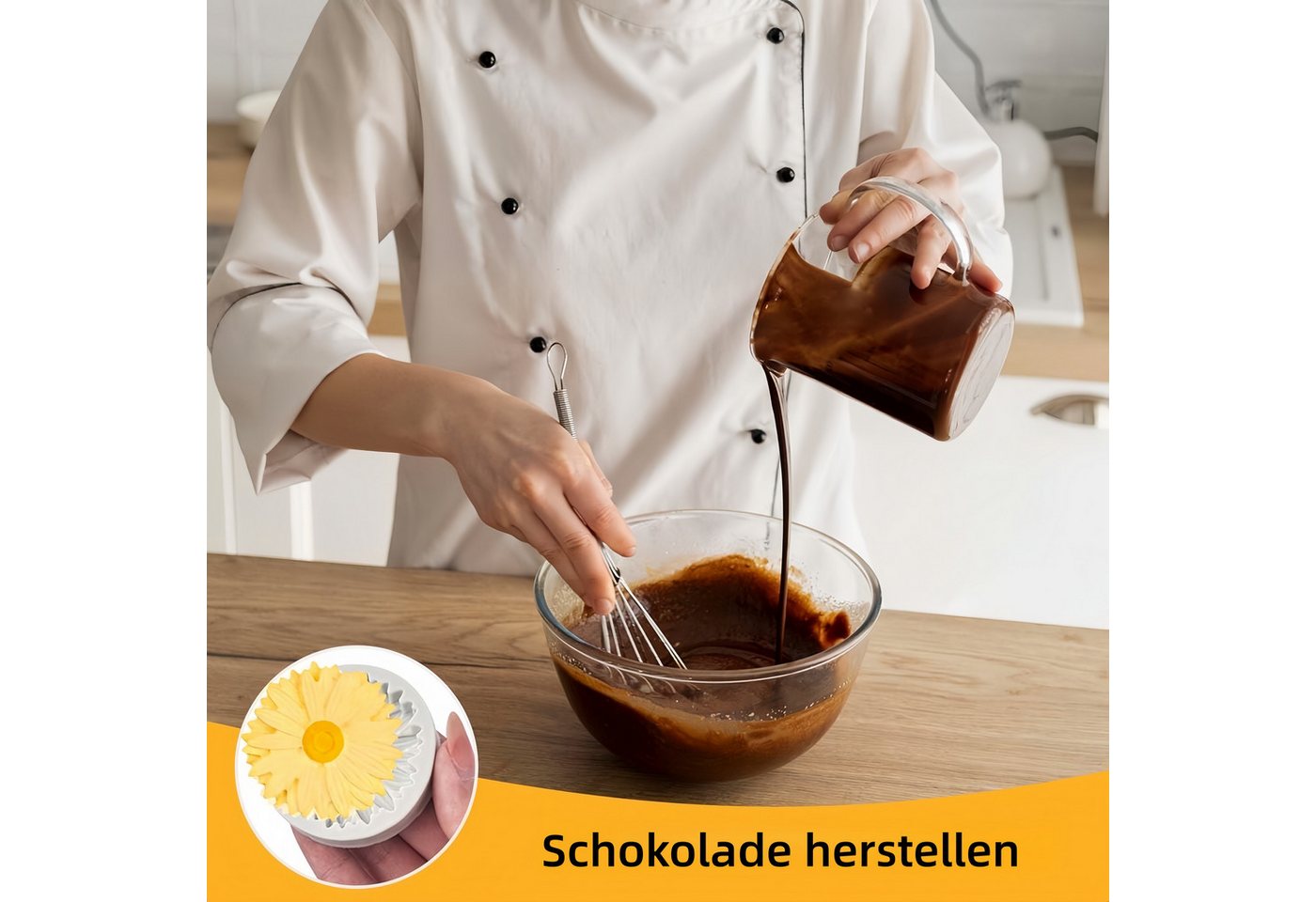FOUORTUNATE-BEE Silikonform 4er Set Silikonformen mit Gänseblümchen für Kerzen & Seife, (4-tlg), Blumen Kerzenform Set für DIY Kerzen- und Seifenherstellung – Bild 5 von 5