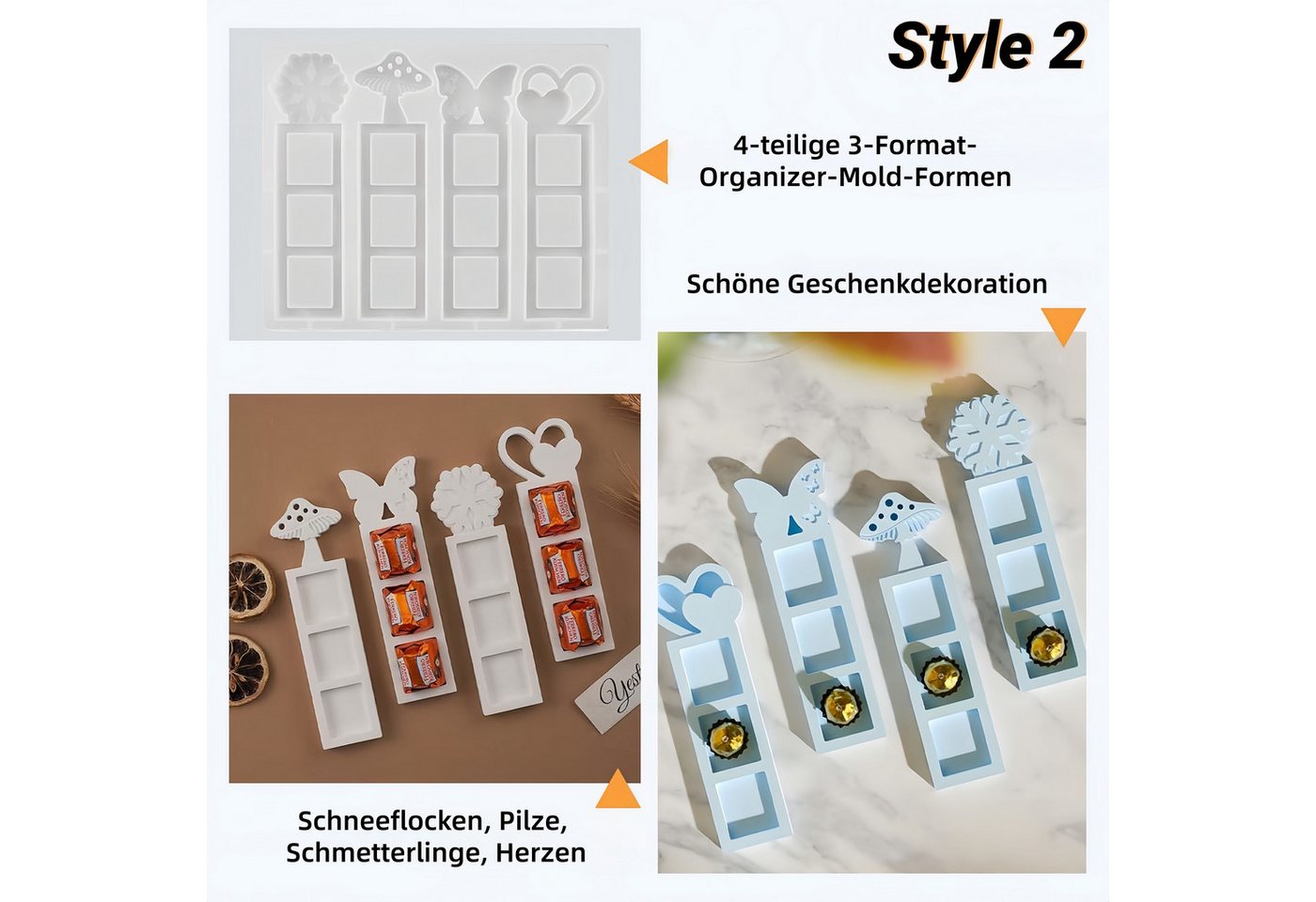 FOUORTUNATE-BEE Silikonform 8er Set Silikonformen – Geschenkbox für Lippenstift und Schokolade, Form zum Herstellen von Aufbewahrungen für Lippenstift und Süßig – Bild 4 von 5