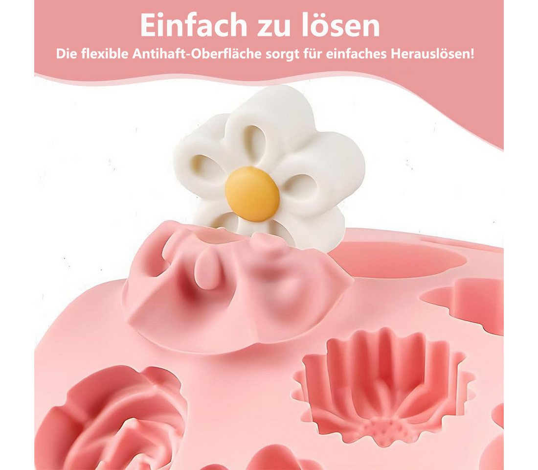 FOUORTUNATE-BEE Silikonform Blumen Formen 3D Kerzen Silikonformen Gießformen, (DIY Kerzen Seife Herstellung, Blumen Kerzenformen Zum Gießen) – Bild 3 von 5