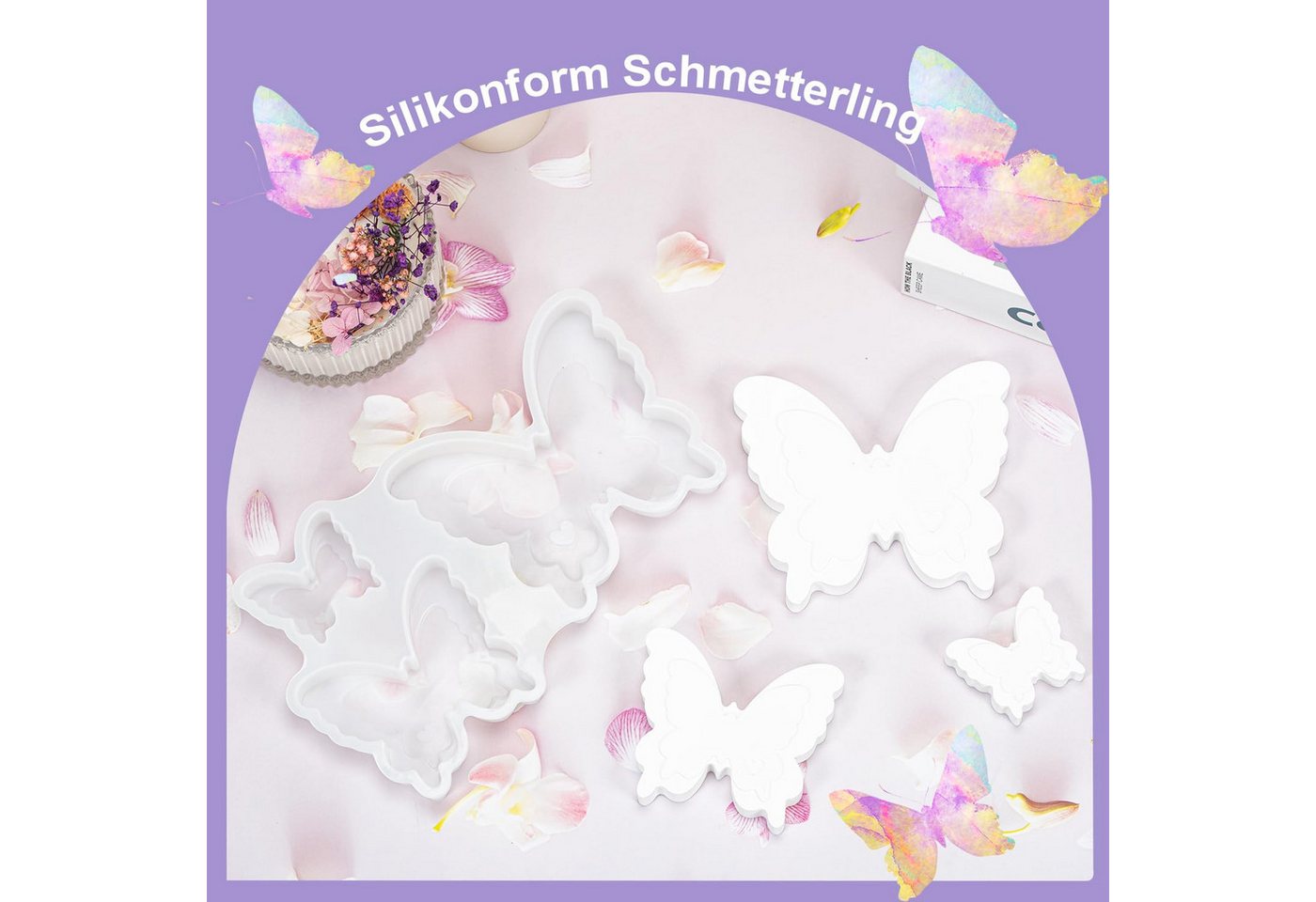 FOUORTUNATE-BEE Silikonform Schmetterling Silikonform Ostern Frühling 3D Silikonformen Gießformen, (Frühling Schmetterling), Giessform Silikon für DIY Handwerk – Bild 2 von 5